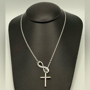 Silver Infinity Cross Necklace